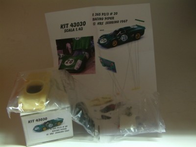 Kit Ferrari 365 P 2/3 #20 Racing Team Piper 12 Hrs Sebring 1967 Resin Kit 1:43